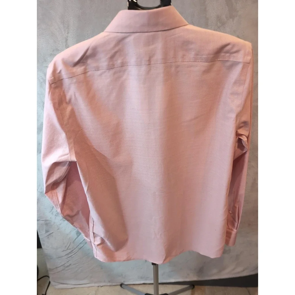 Banana Republic Hi-Dri Slim Fit Dress Shirt Pink Check 15-15.5 35-37 S/630991